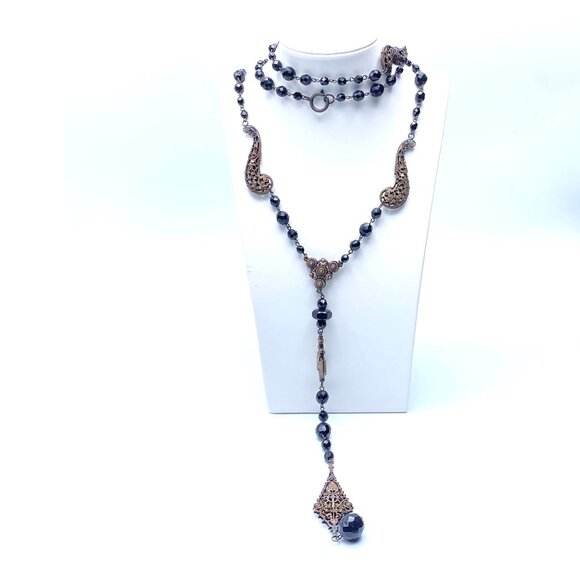 1990s Harvey Nichols Crystal Y-Necklace — 5 Feet of Pure Opera-Length Drama—EUC - Picture 5 of 7
